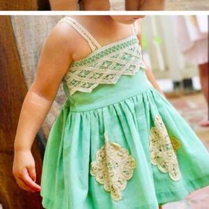 WELL DRESSED WOLF Daydream mint tunic top with lace trim. Baby girl Sz 9 months